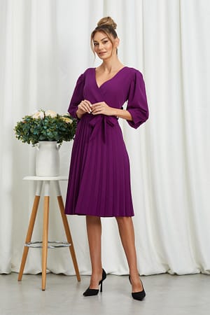 rochie midi eleganta violet cu pliuri 3 .jpg